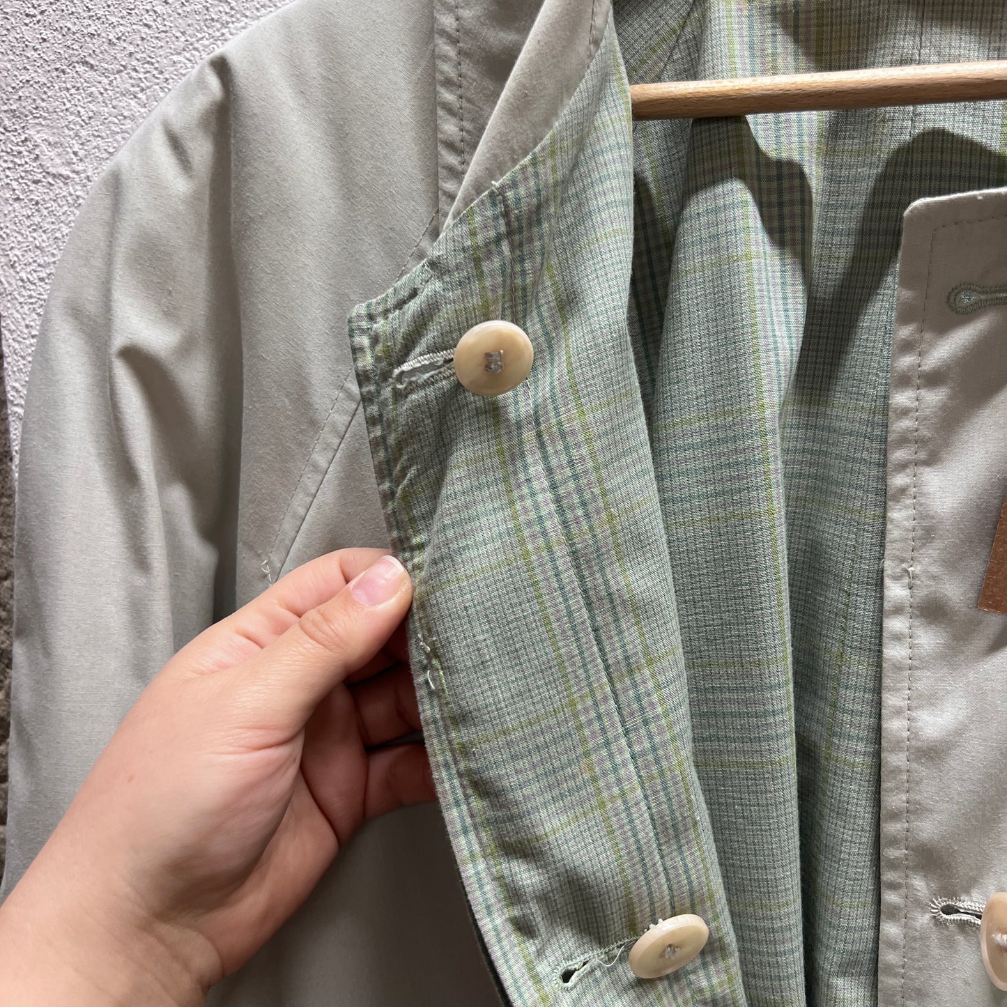 Trench doubleface beige/verde