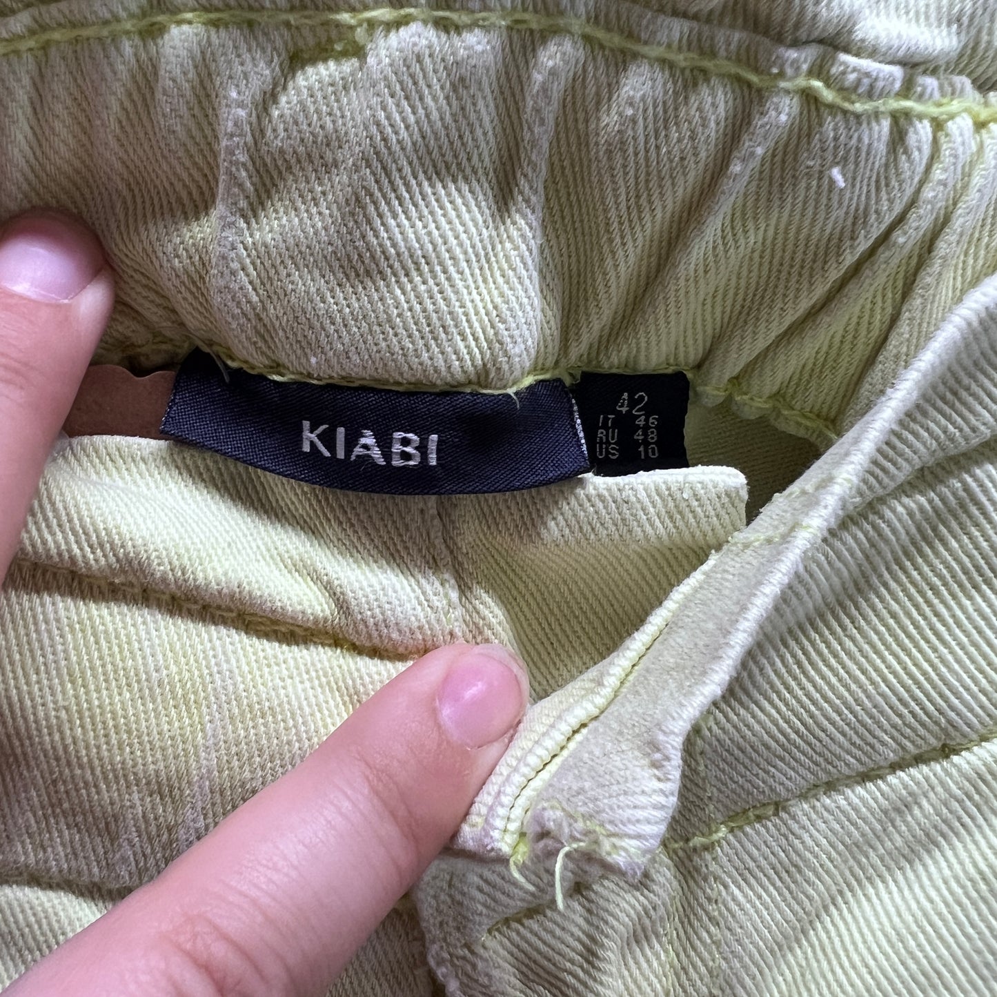 Shorts denim colore lime