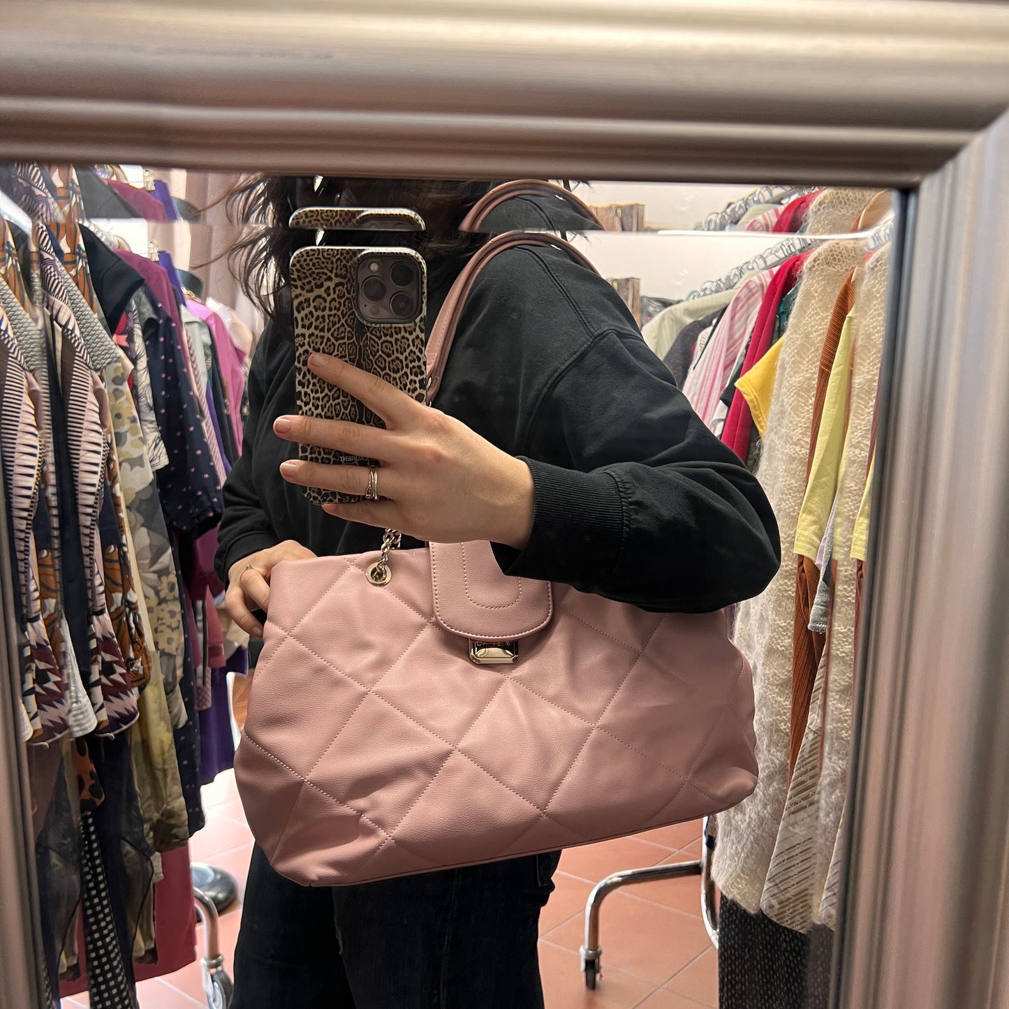 Borsa Mario Valentino rosa trapuntata