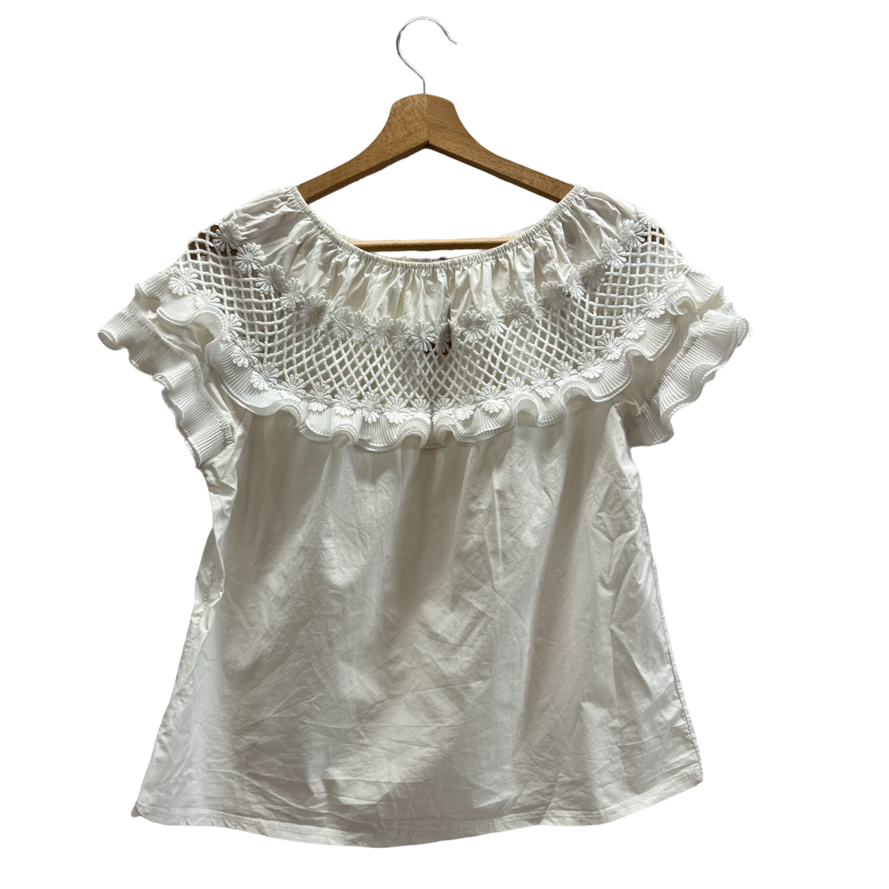 T-shirt bianca con volant