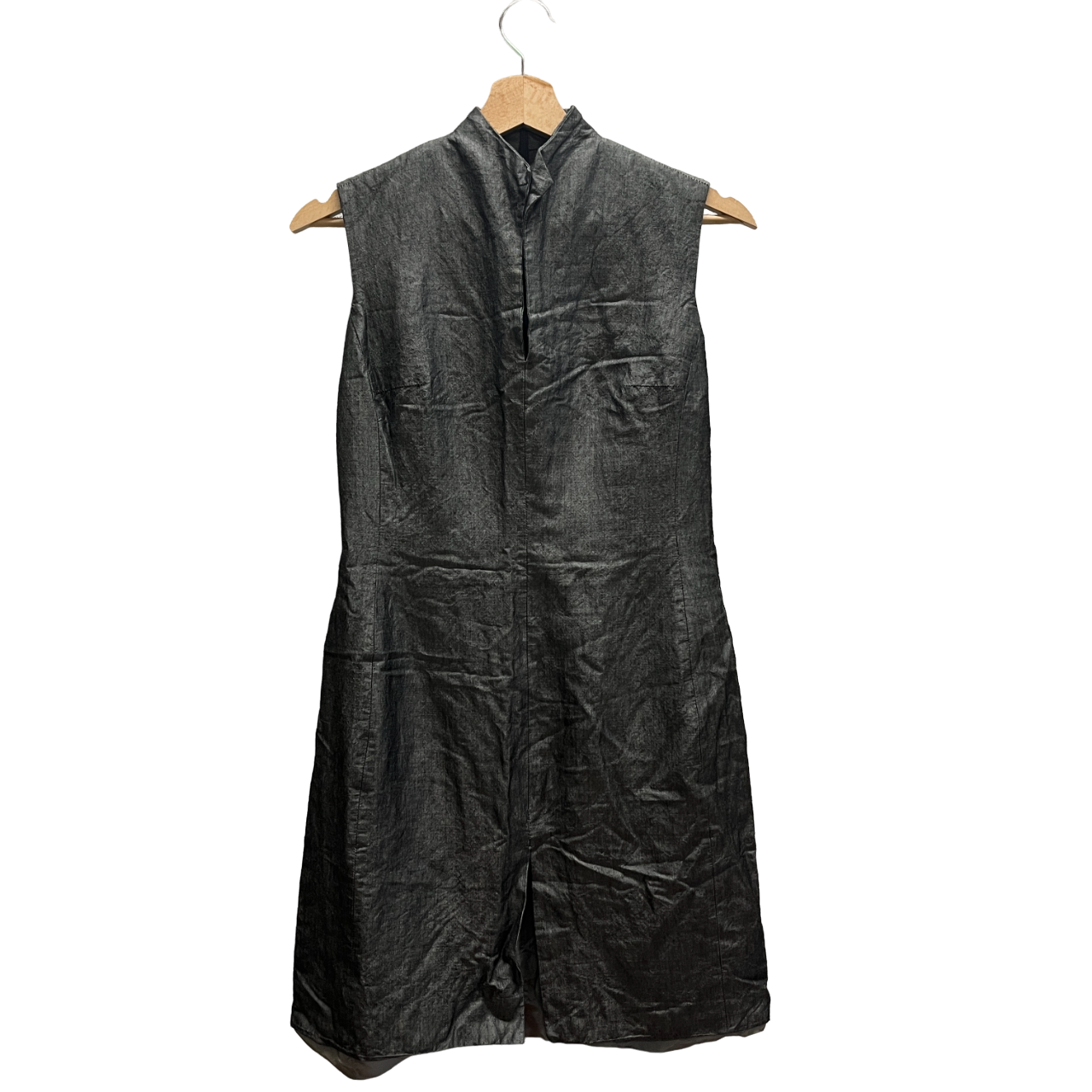 Vestito grigio collo alto