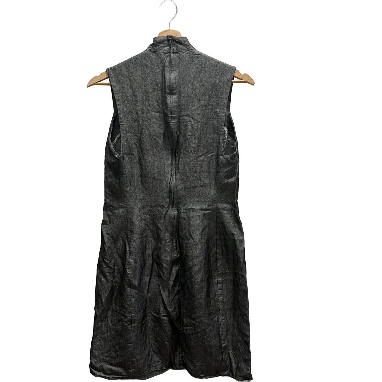 Vestito grigio collo alto