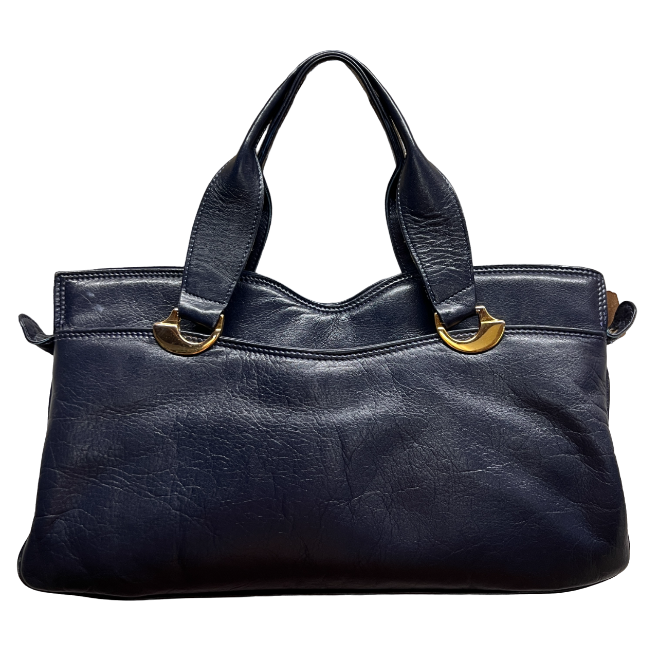 Borsa vintage in pelle blu