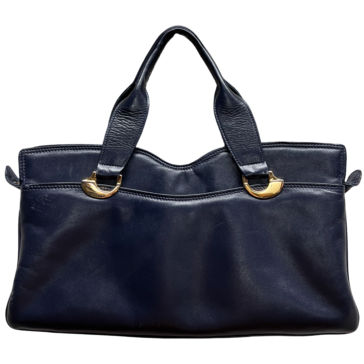 Borsa vintage in pelle blu