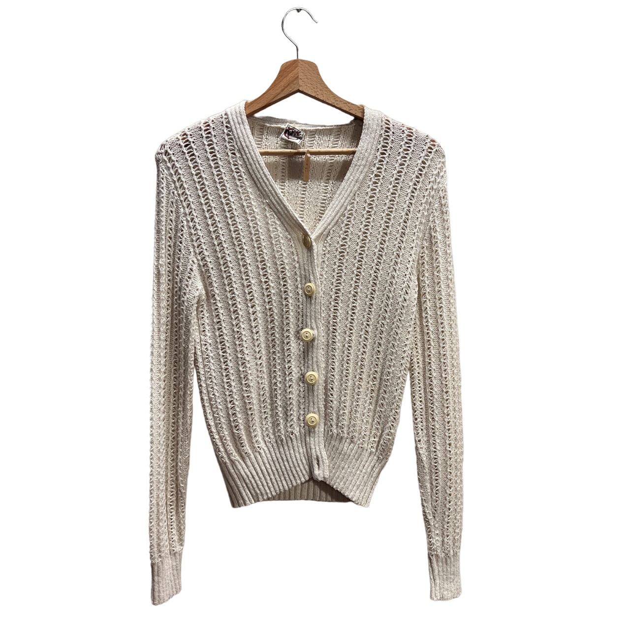 Cardigan bianco misto lino