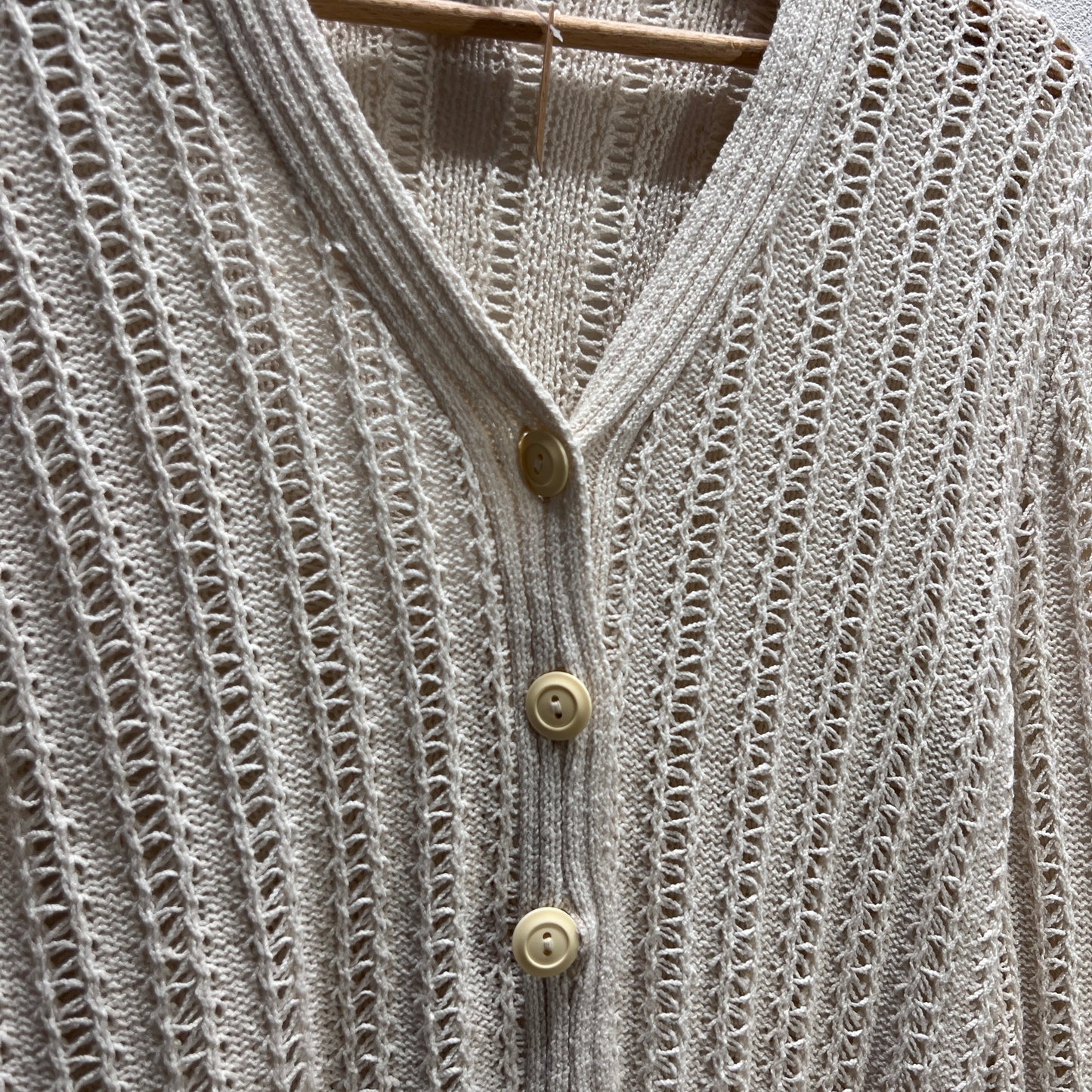 Cardigan bianco misto lino