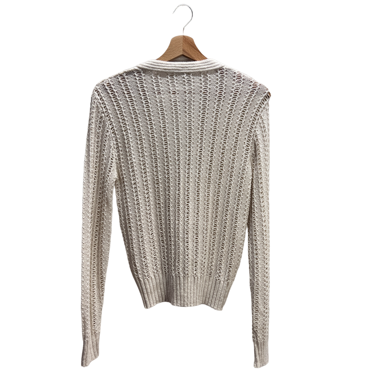 Cardigan bianco misto lino