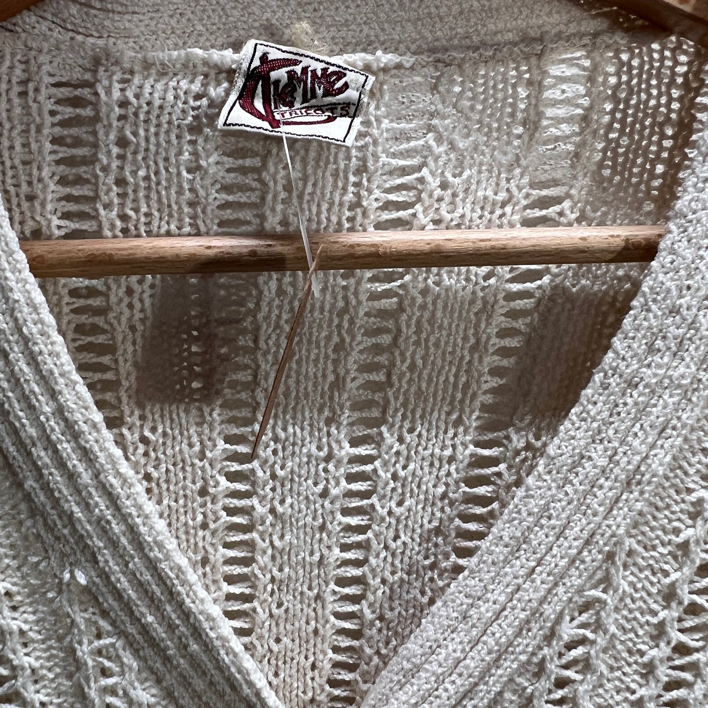 Cardigan bianco misto lino