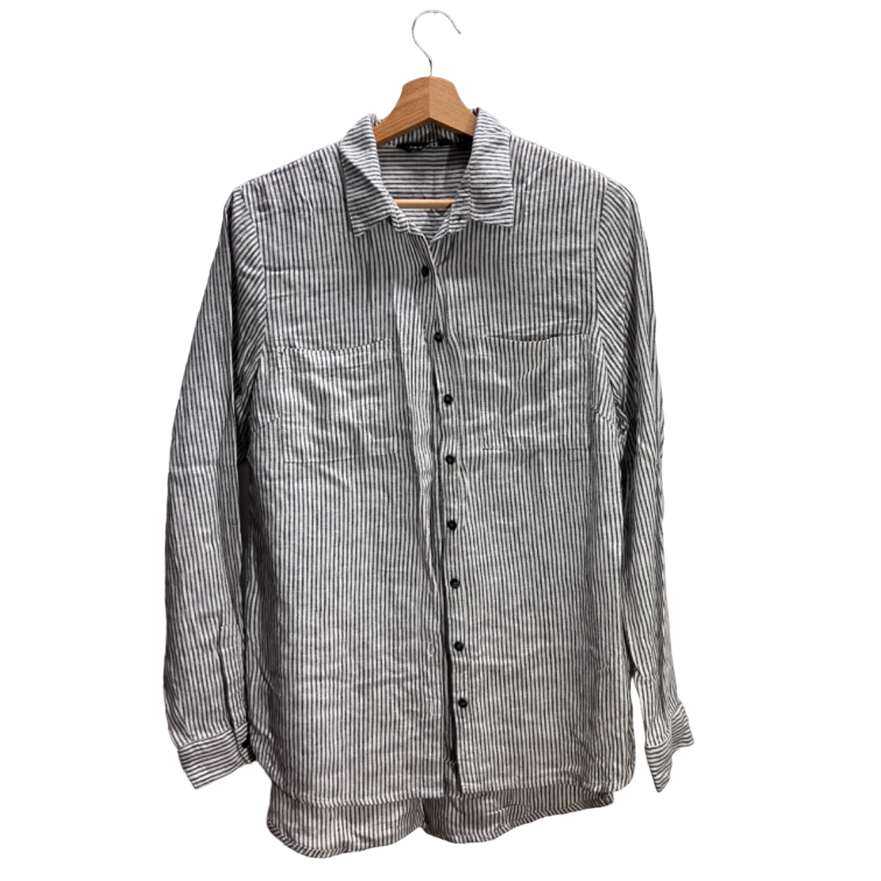 Camicione a righe misto lino New Look