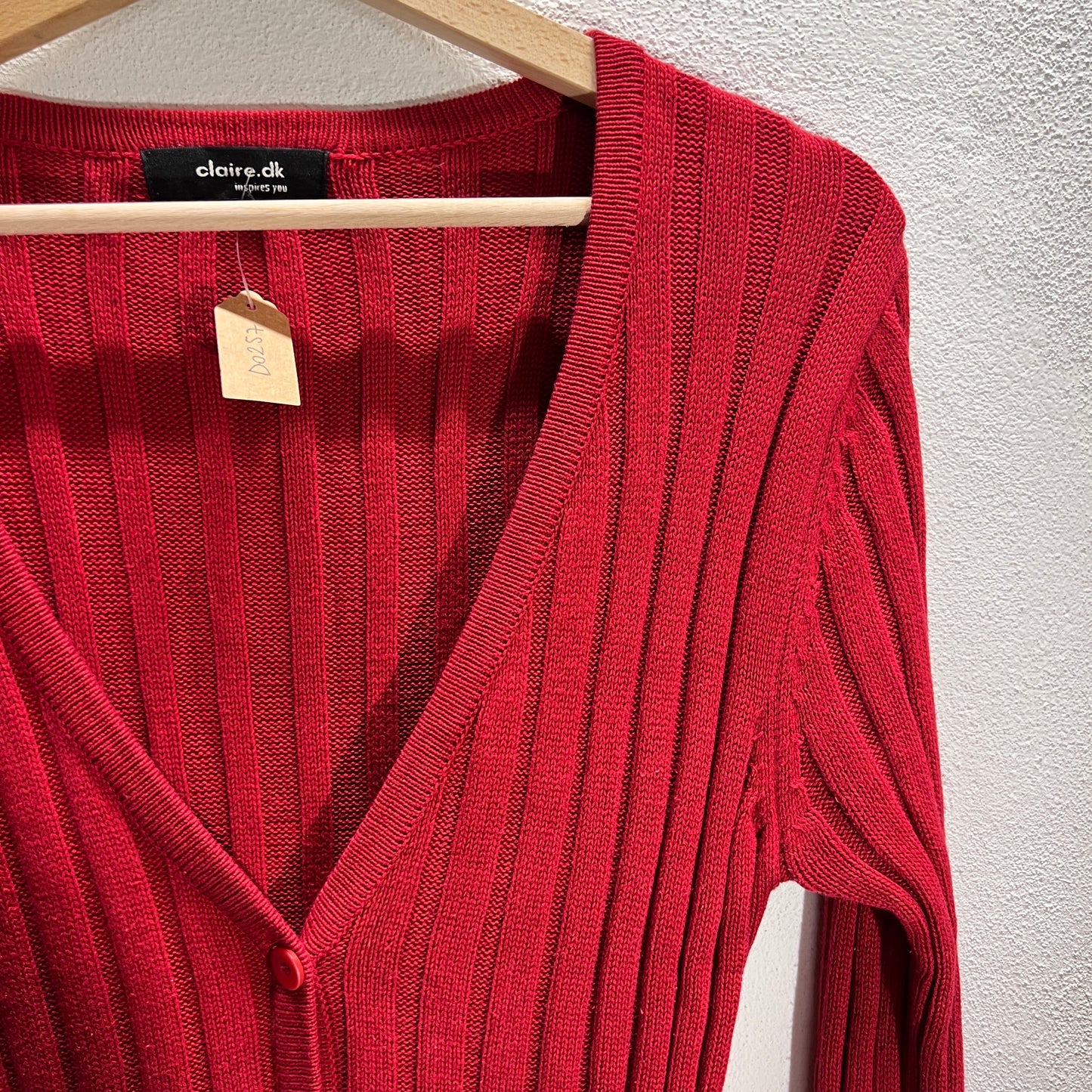 Cardigan rosso lungo