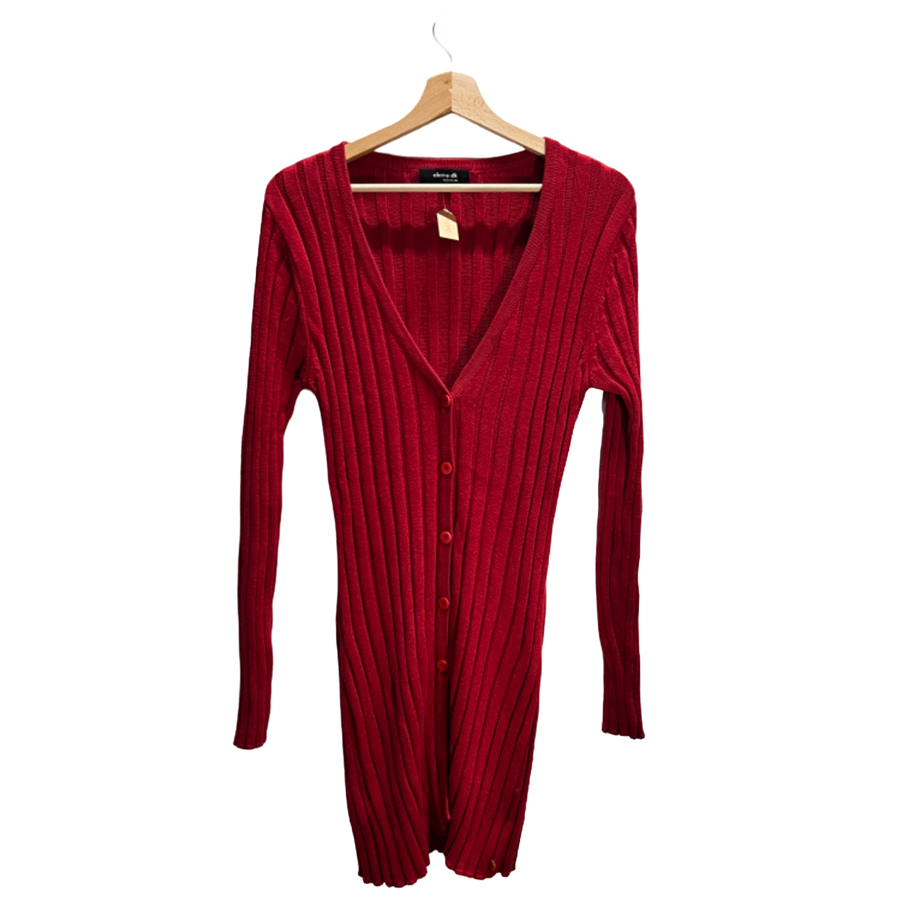 Cardigan rosso lungo