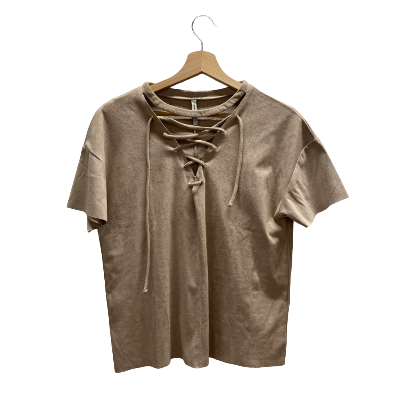 Maglia beige con lace up