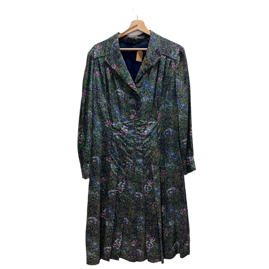Vestito verde a fiorellini