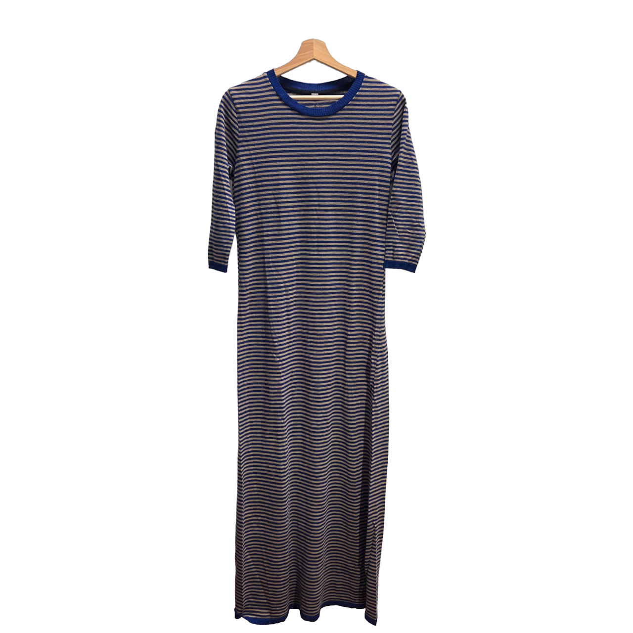 Vestito a righe lungo misto Lana