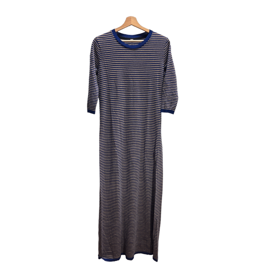 Vestito a righe lungo misto Lana