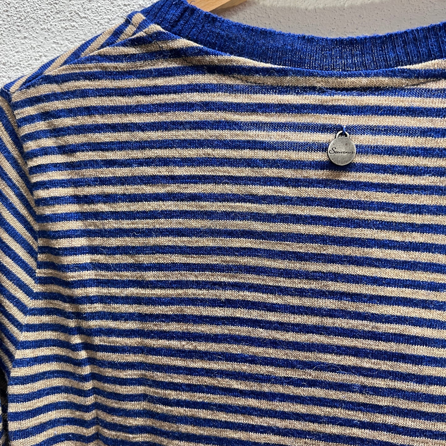 Vestito a righe lungo misto Lana