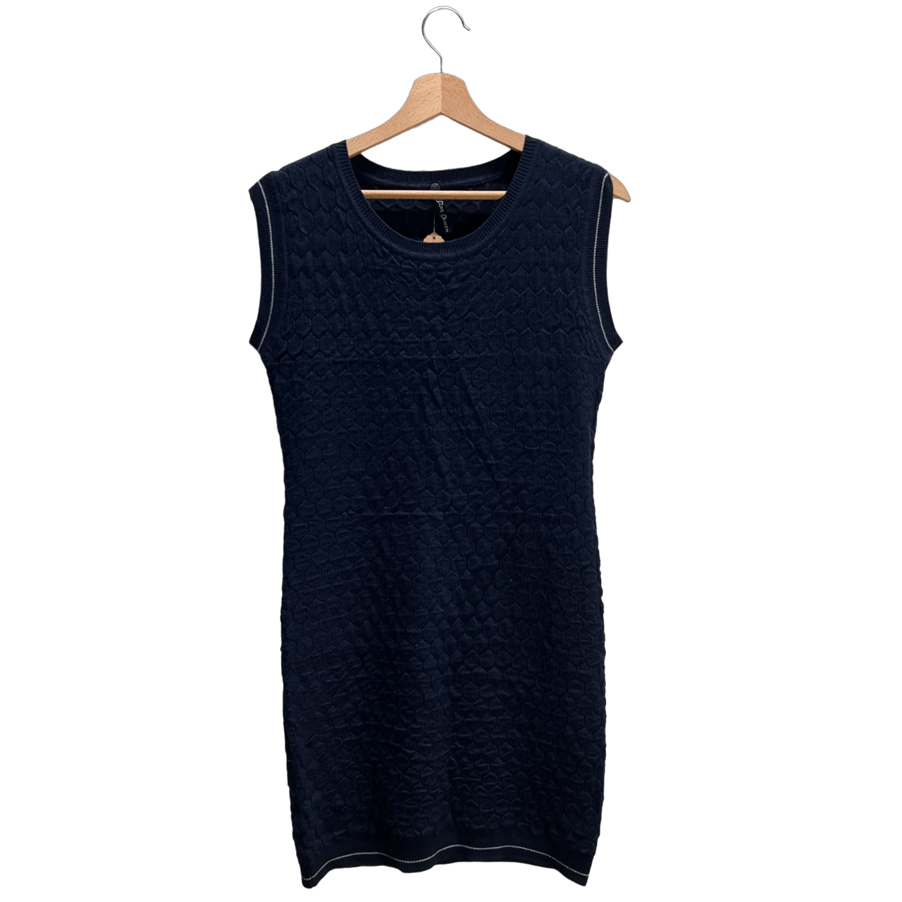 Tubino in maglia blu misto lana