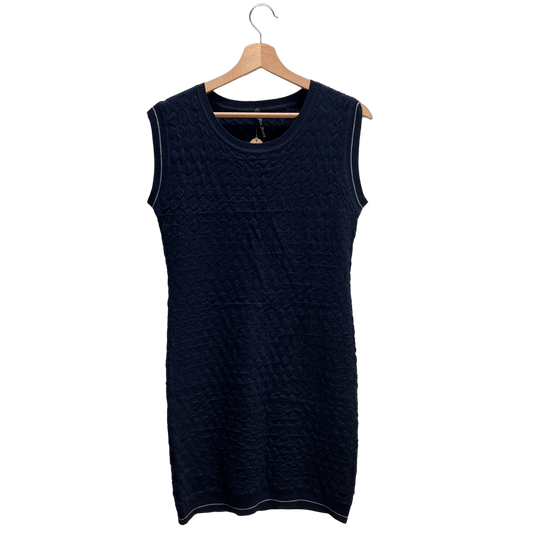 Tubino in maglia blu misto lana