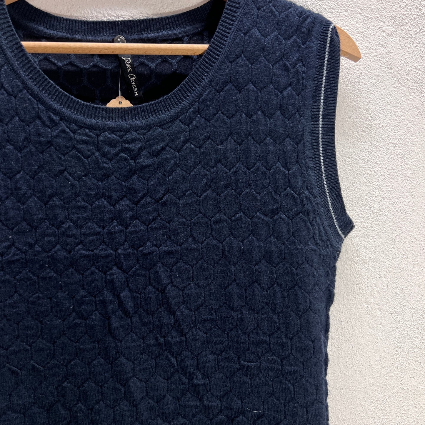 Tubino in maglia blu misto lana