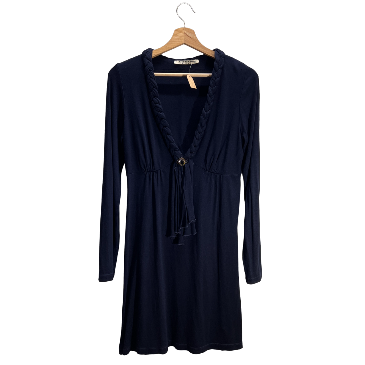 Vestito blu in maglia gioiello