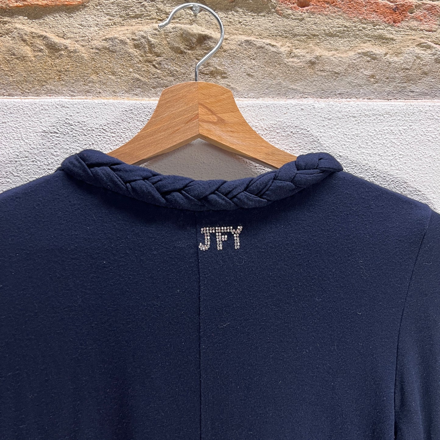 Vestito blu in maglia gioiello
