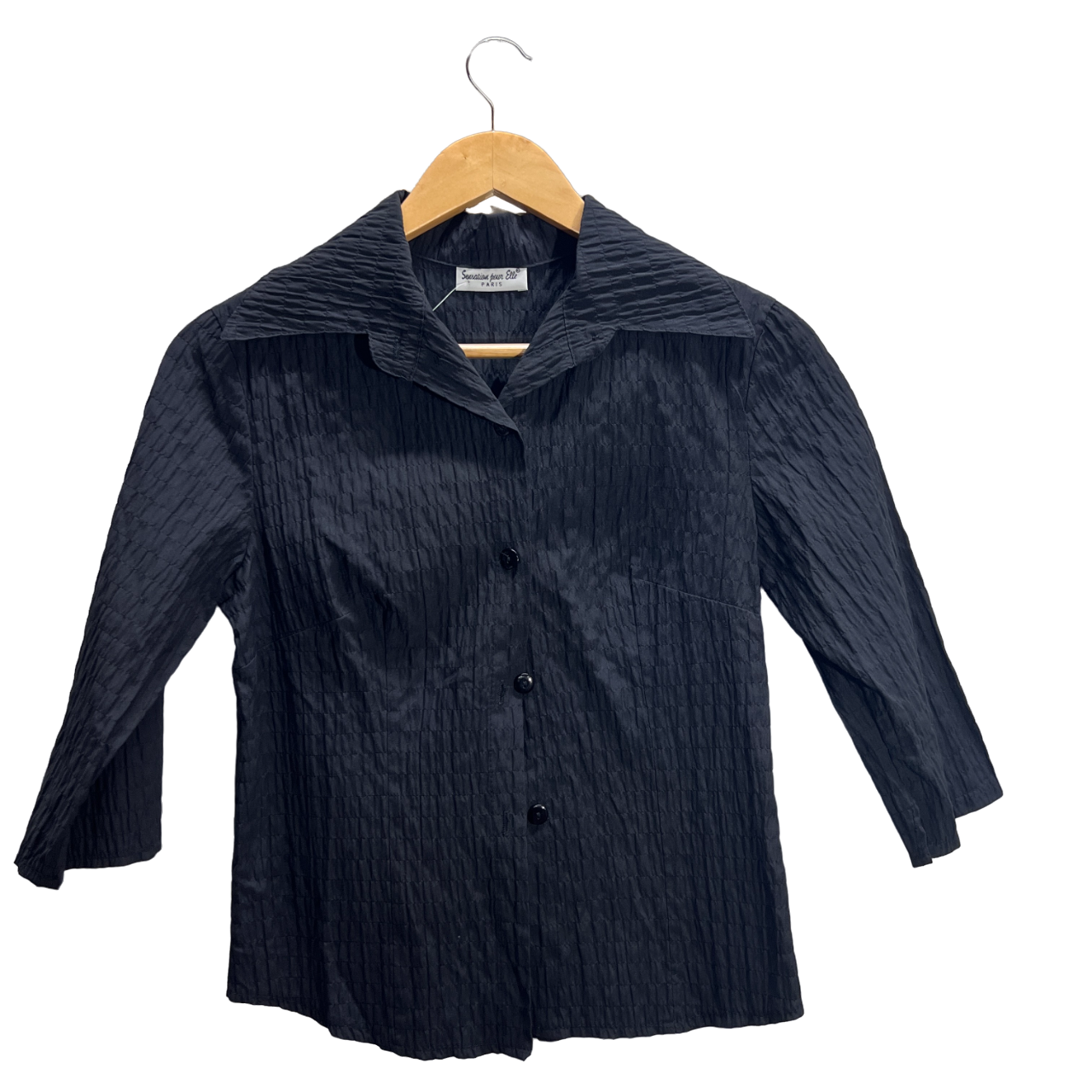 Camicia plissé blu scuro