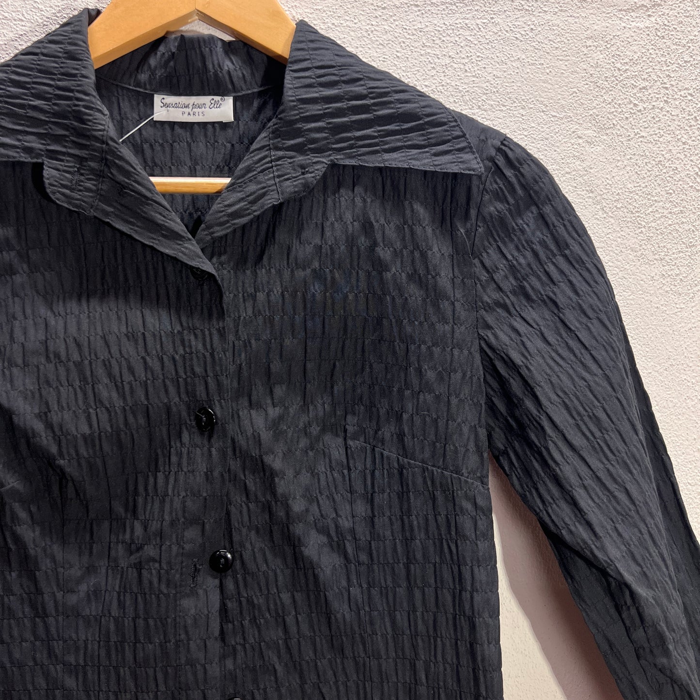 Camicia plissé blu scuro