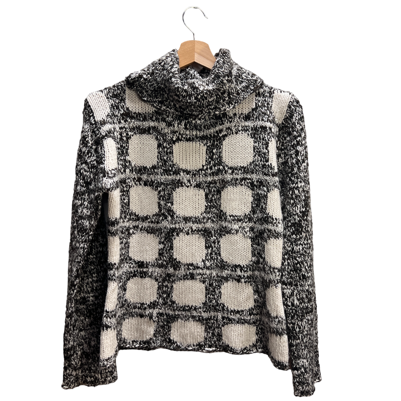Maglione bicolore maniche svasate